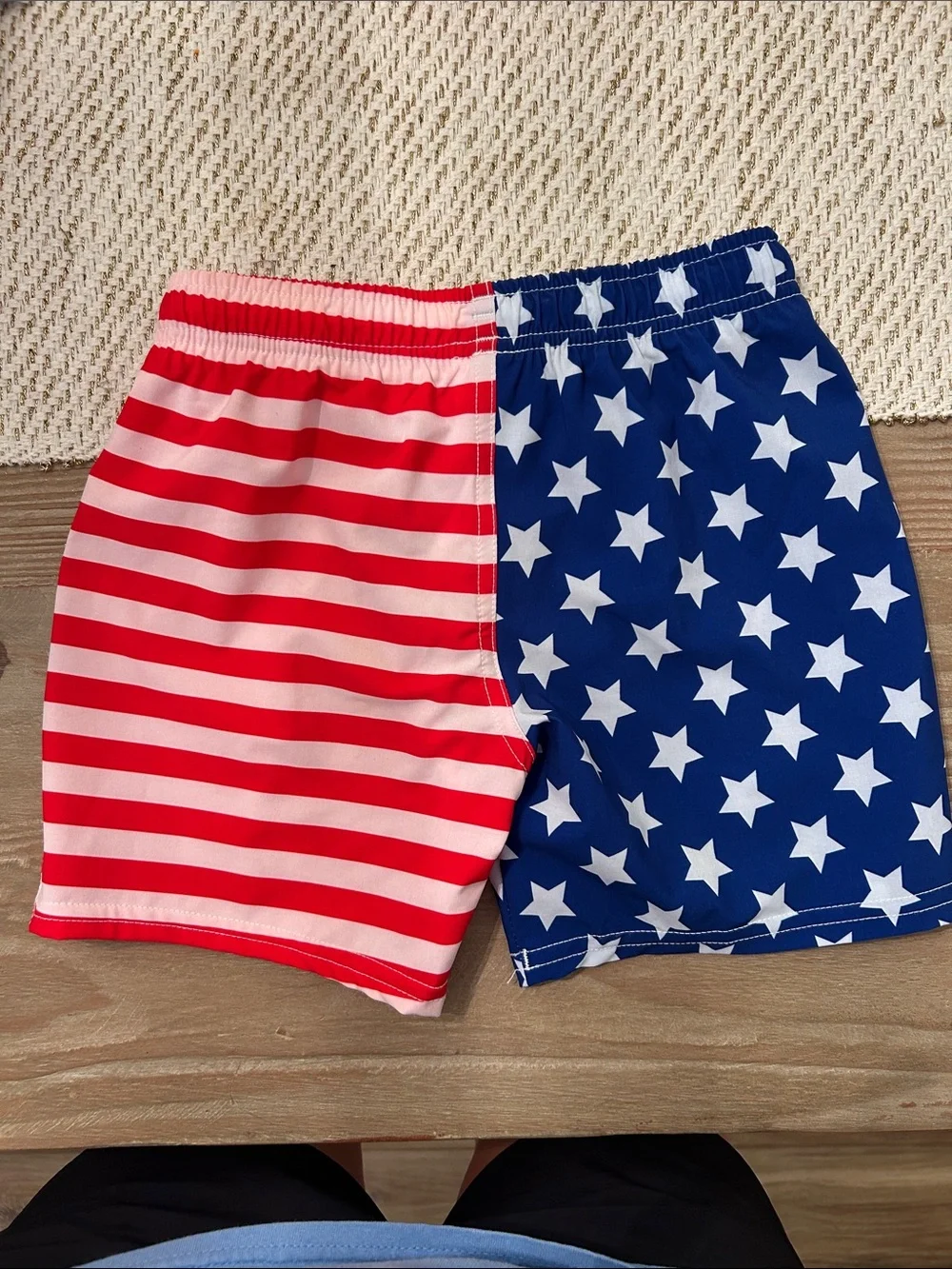 George Boys Red, White & Blue Star-Stripe Swim Trunks